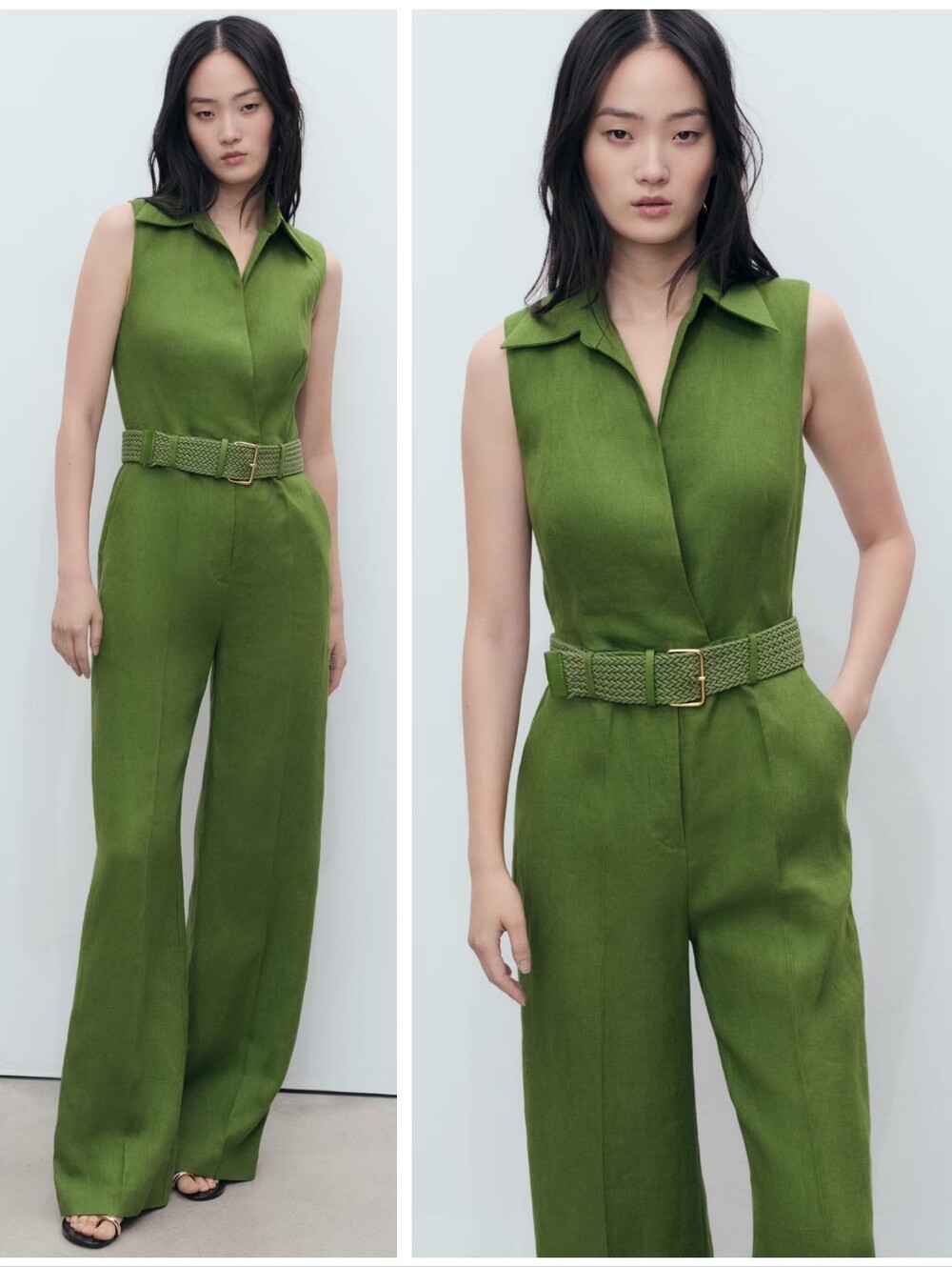 MANGO Linen Jumpsuit